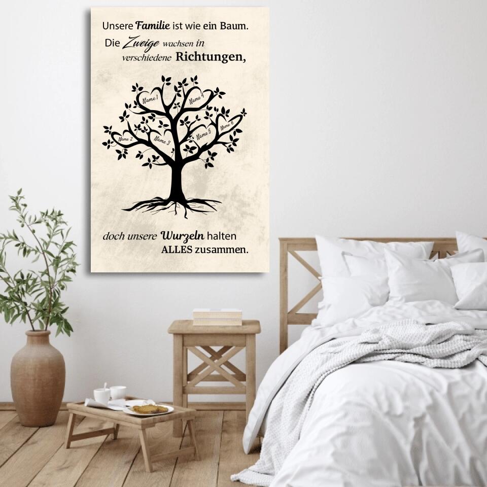 Onze familie is als een boom - Gepersonaliseerd canvas