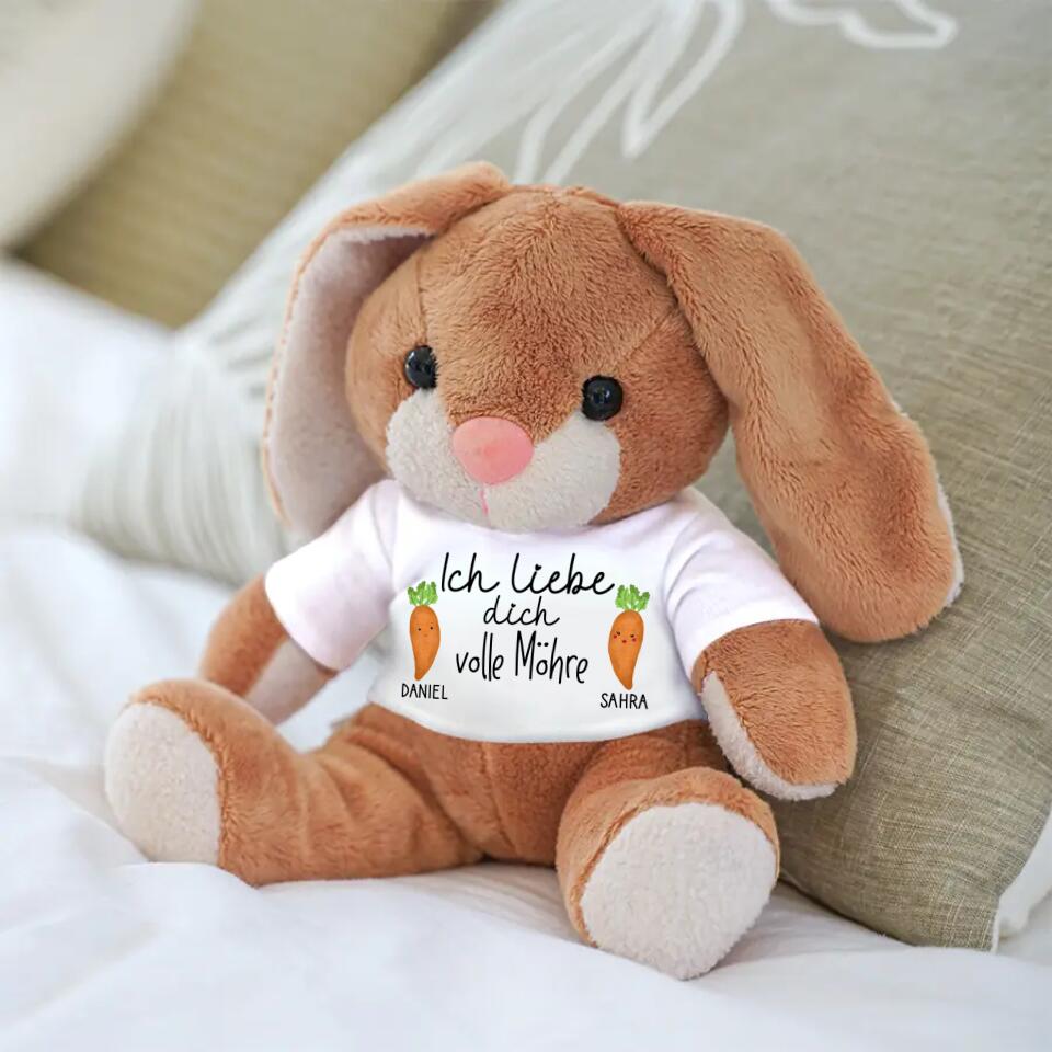 Volle wortel - gepersonaliseerd knuffeldier