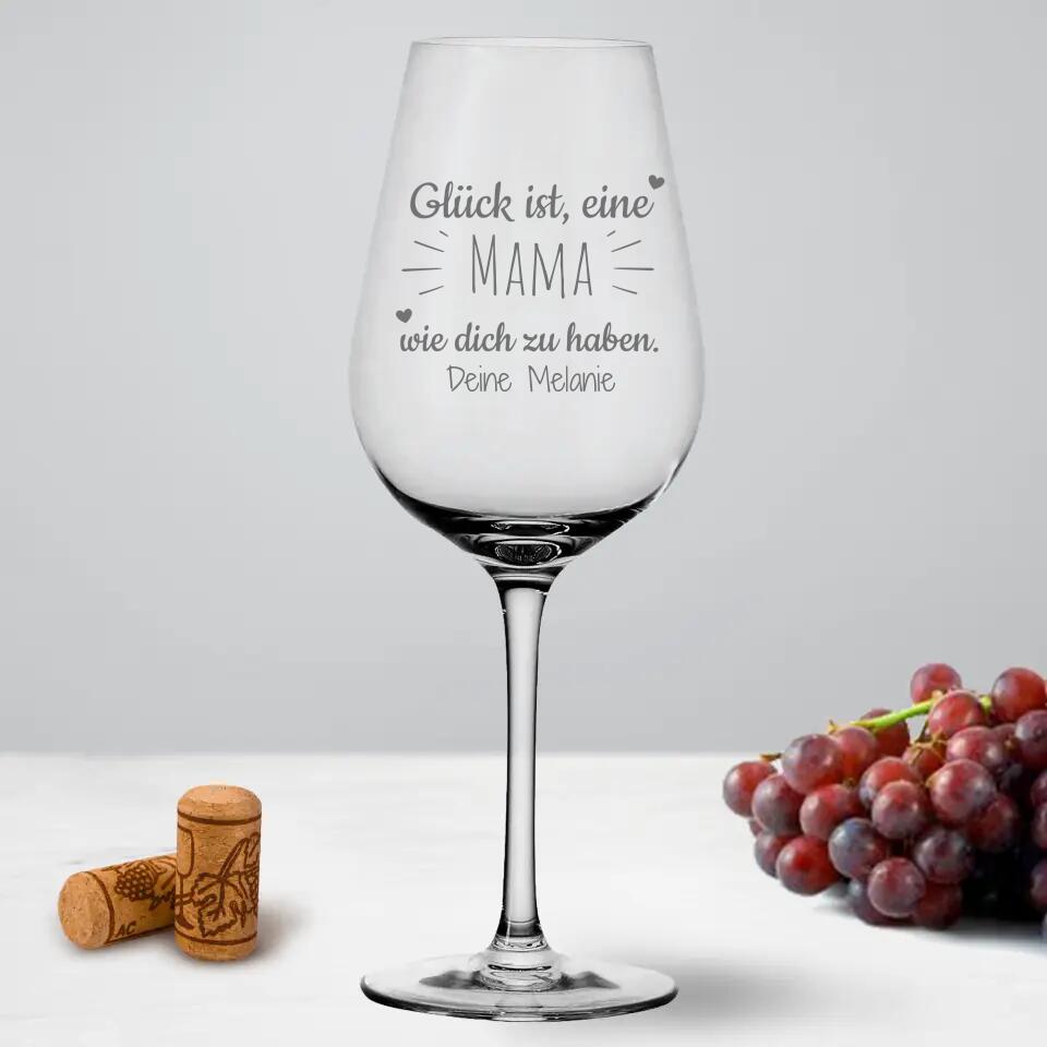 Geluk is - Gepersonaliseerd wijnglas