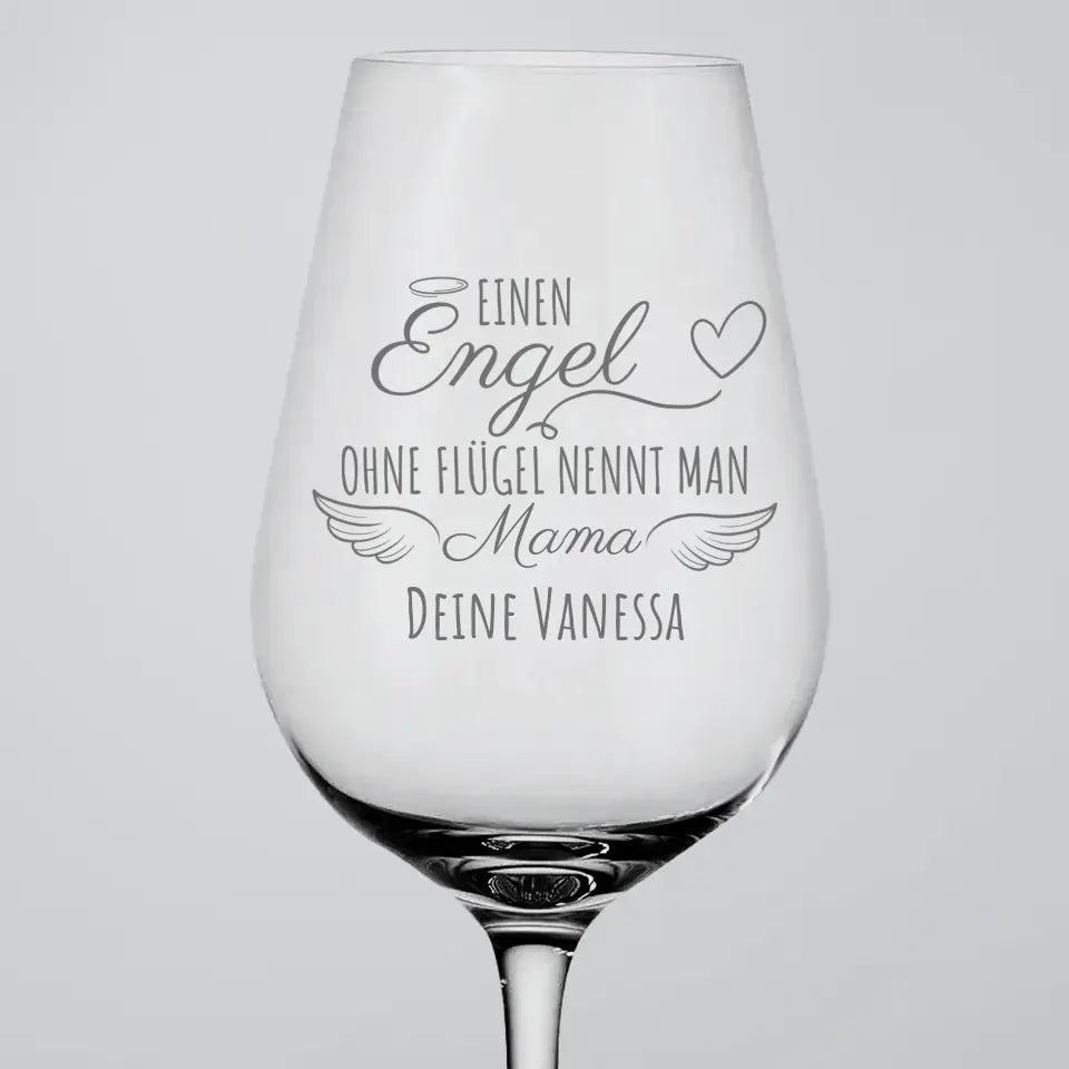Engel zonder vleugels - Gepersonaliseerd wijnglas