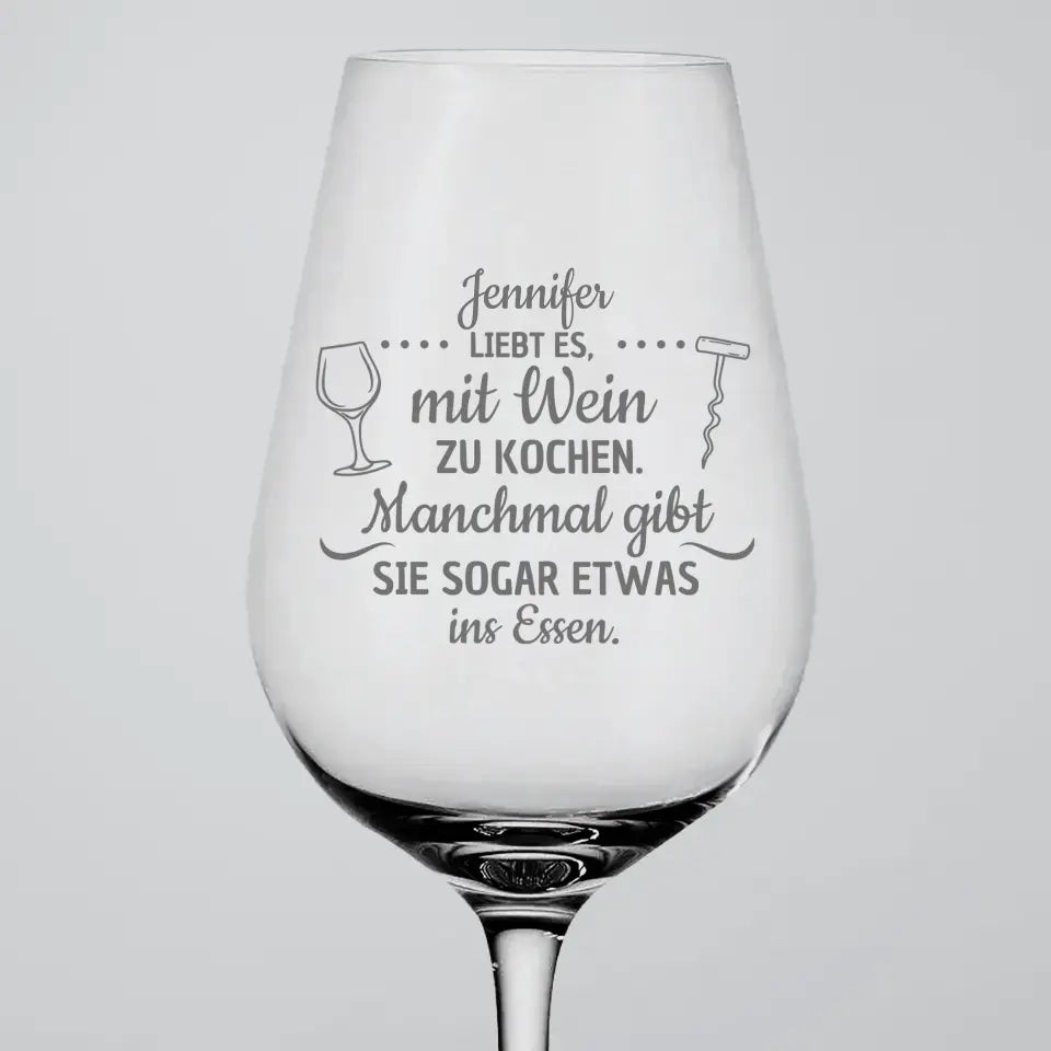 Mit Wein kochen - Personalisiertes Weinglas