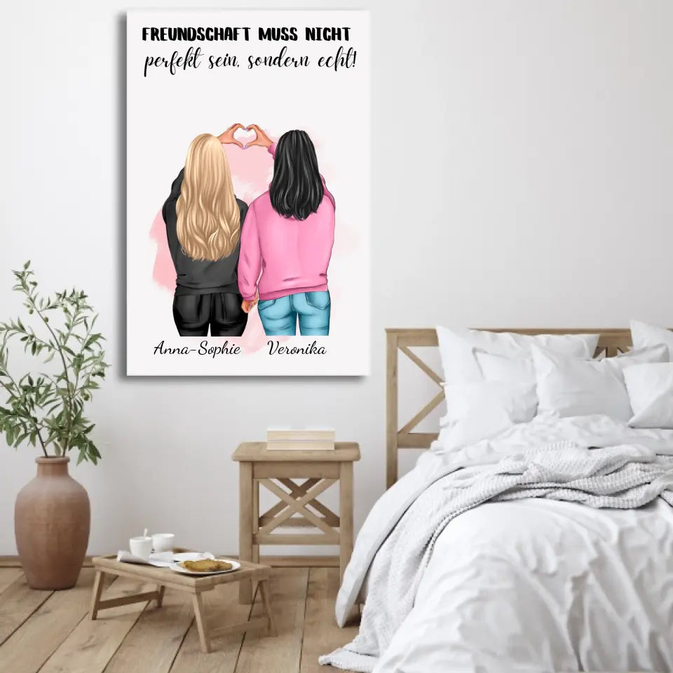 Winter Besties - Gepersonaliseerd canvas