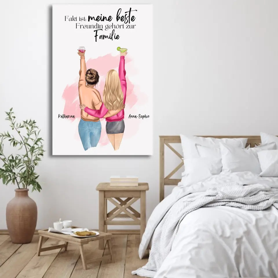 Beste vrienden voor altijd - Gepersonaliseerd canvas