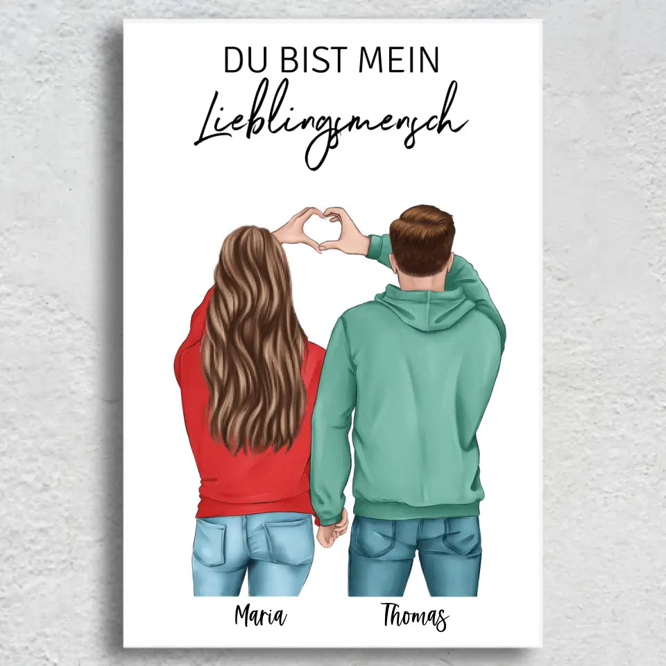Koppel (Hart) - Gepersonaliseerd canvas