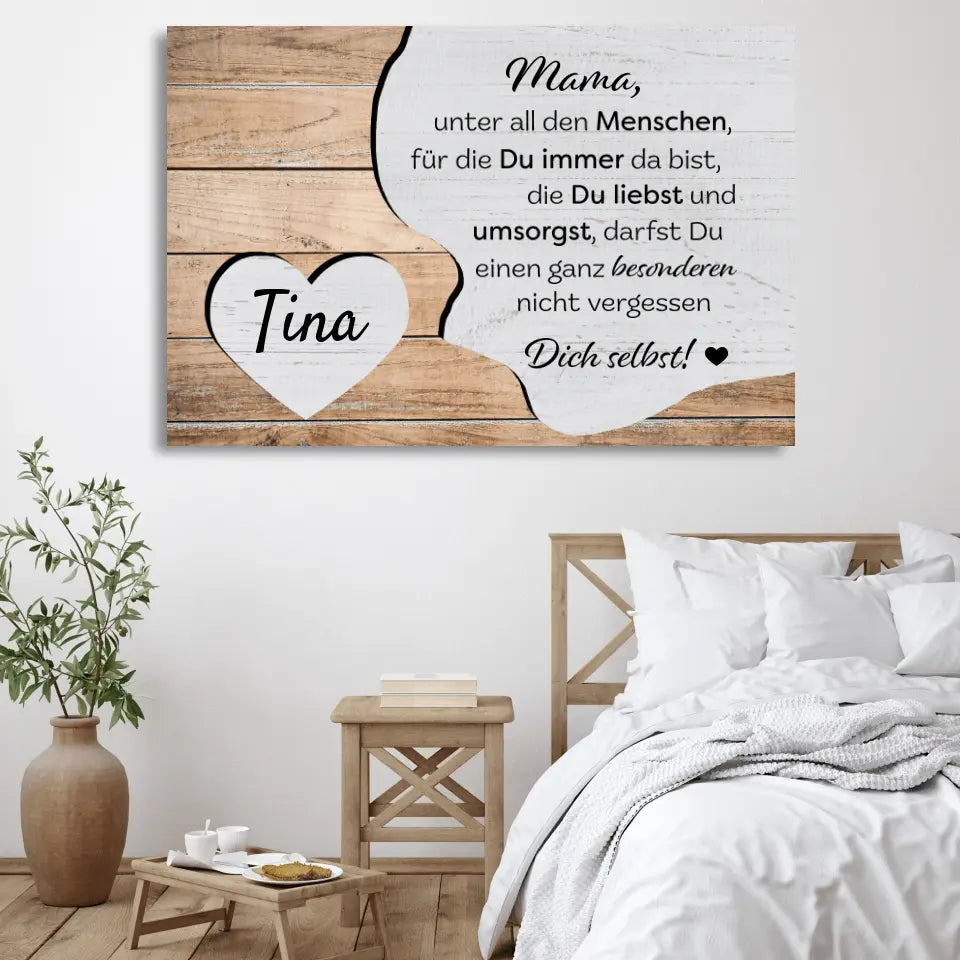 Mam, ik denk aan je! - Gepersonaliseerd canvas