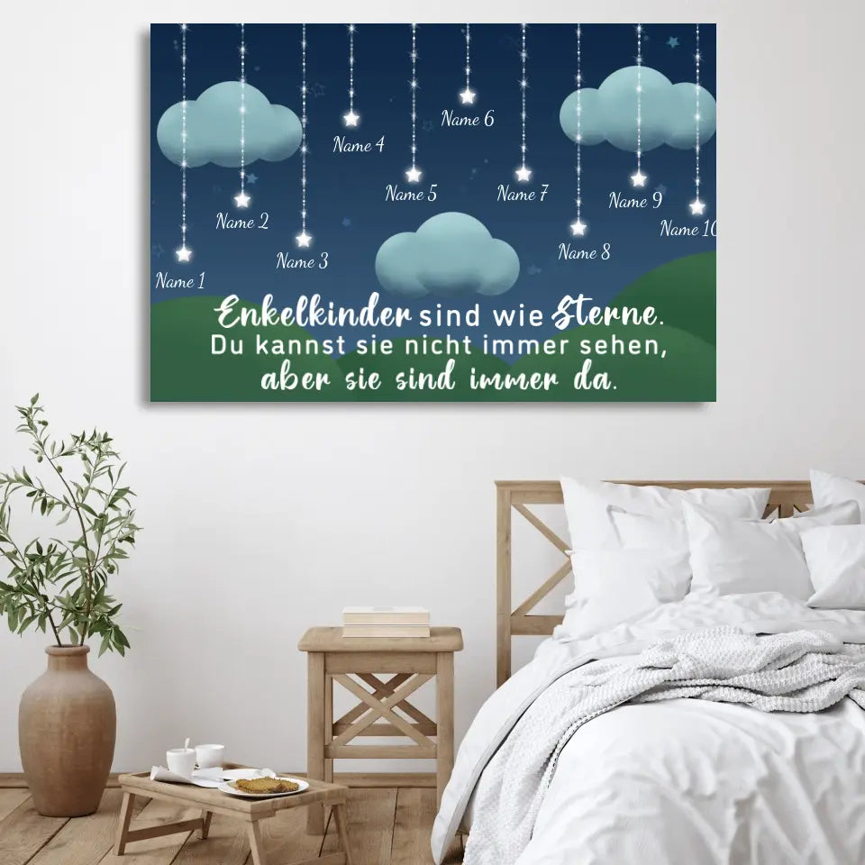 Favoriete sterren - Gepersonaliseerd canvas