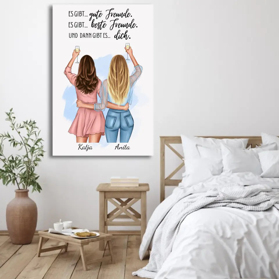 Beste Vrienden - Gepersonaliseerd Canvas