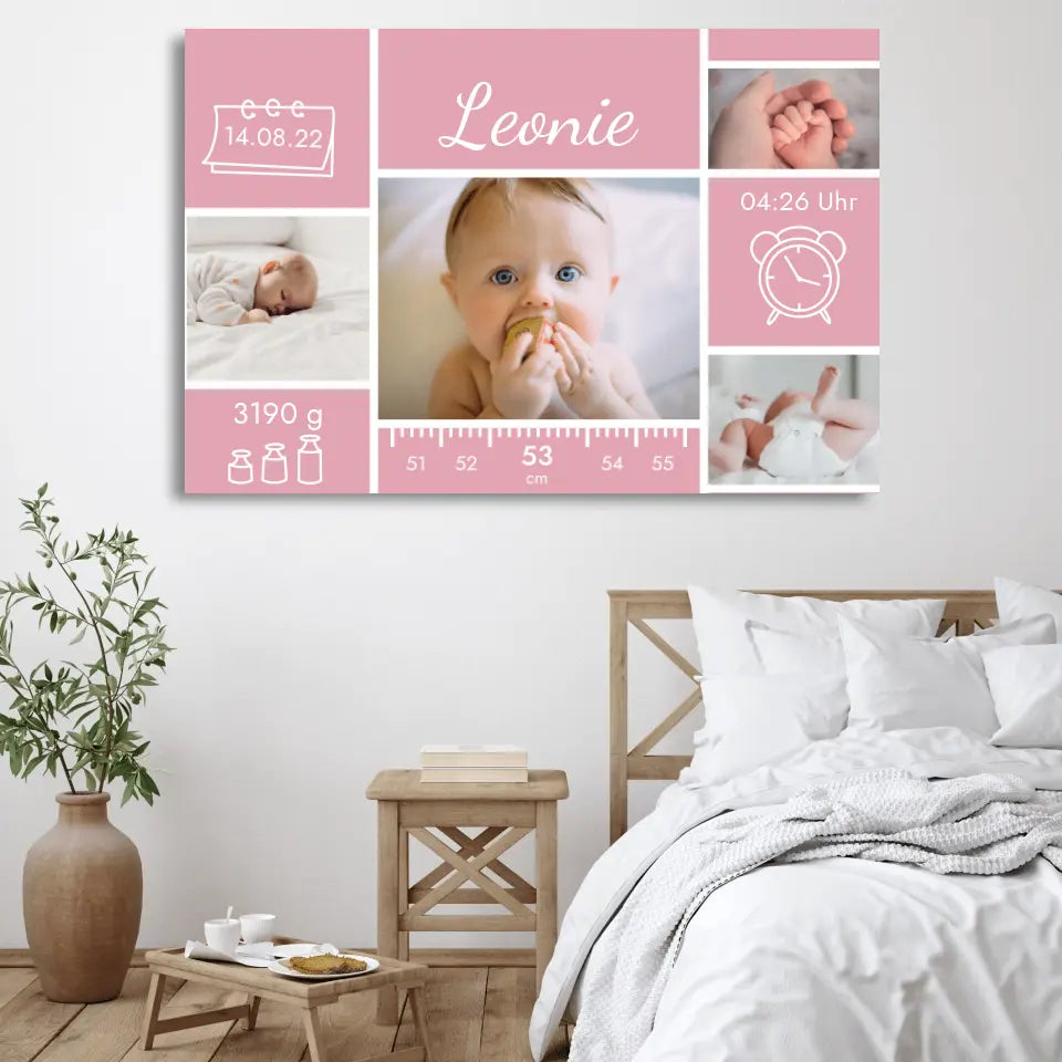 Ons kleine wonder - Gepersonaliseerd canvas