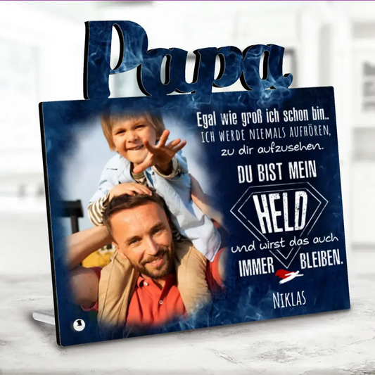 Mein Held - Personalisierter Papa-Aufsteller
