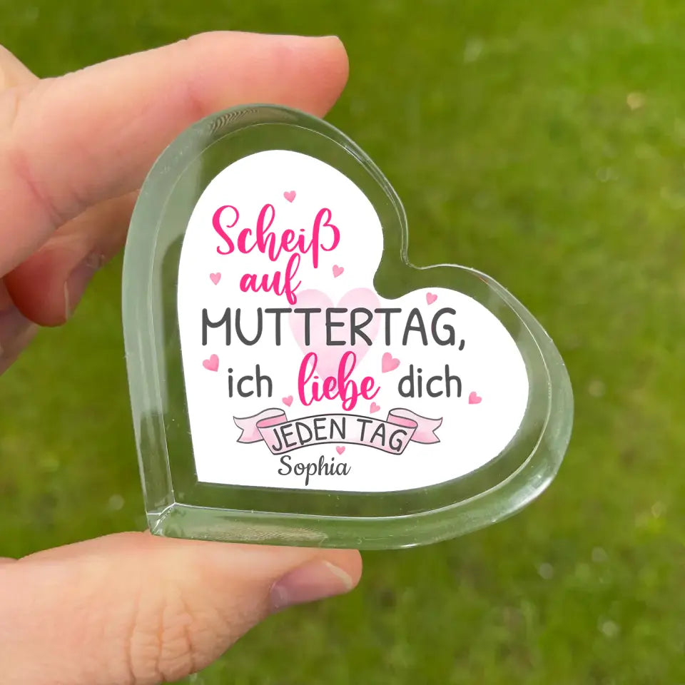 Elke dag - Gepersonaliseerd acryl hart
