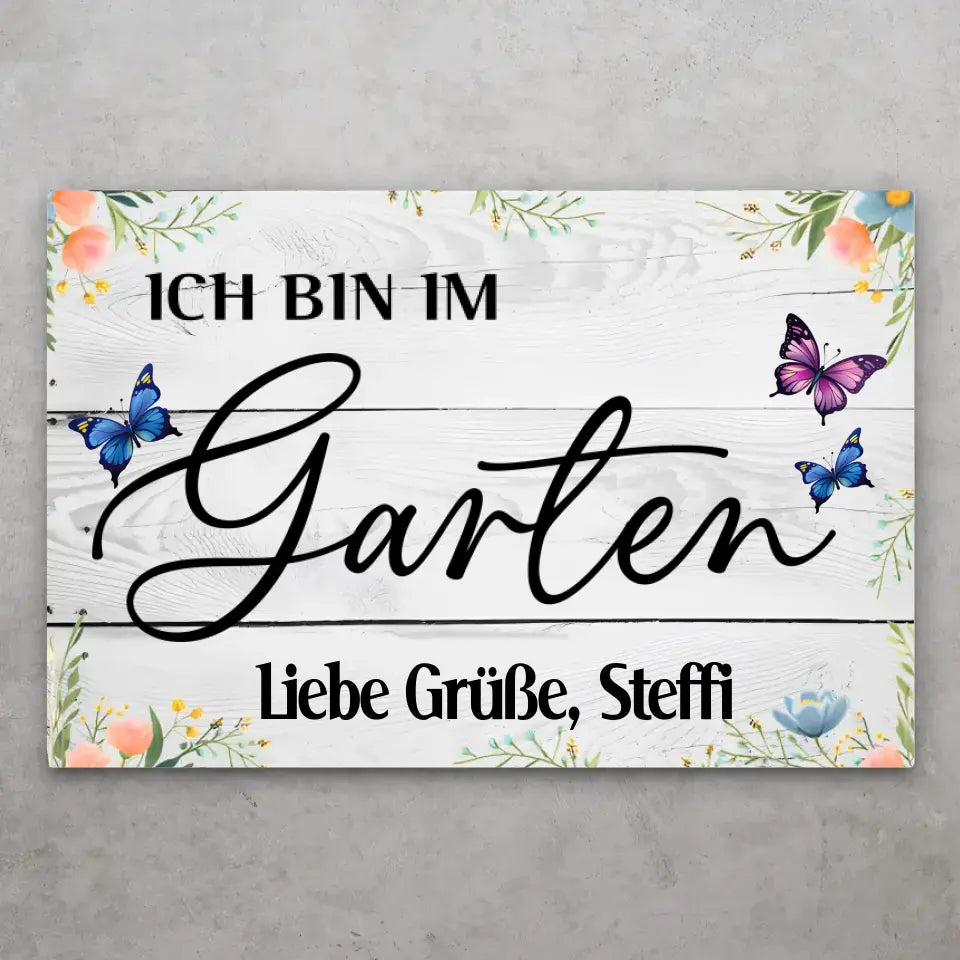 In de tuin - Gepersonaliseerd deurbordje