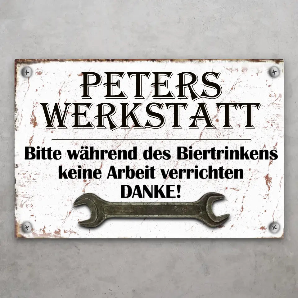 Geen werk - Gepersonaliseerd deurbord