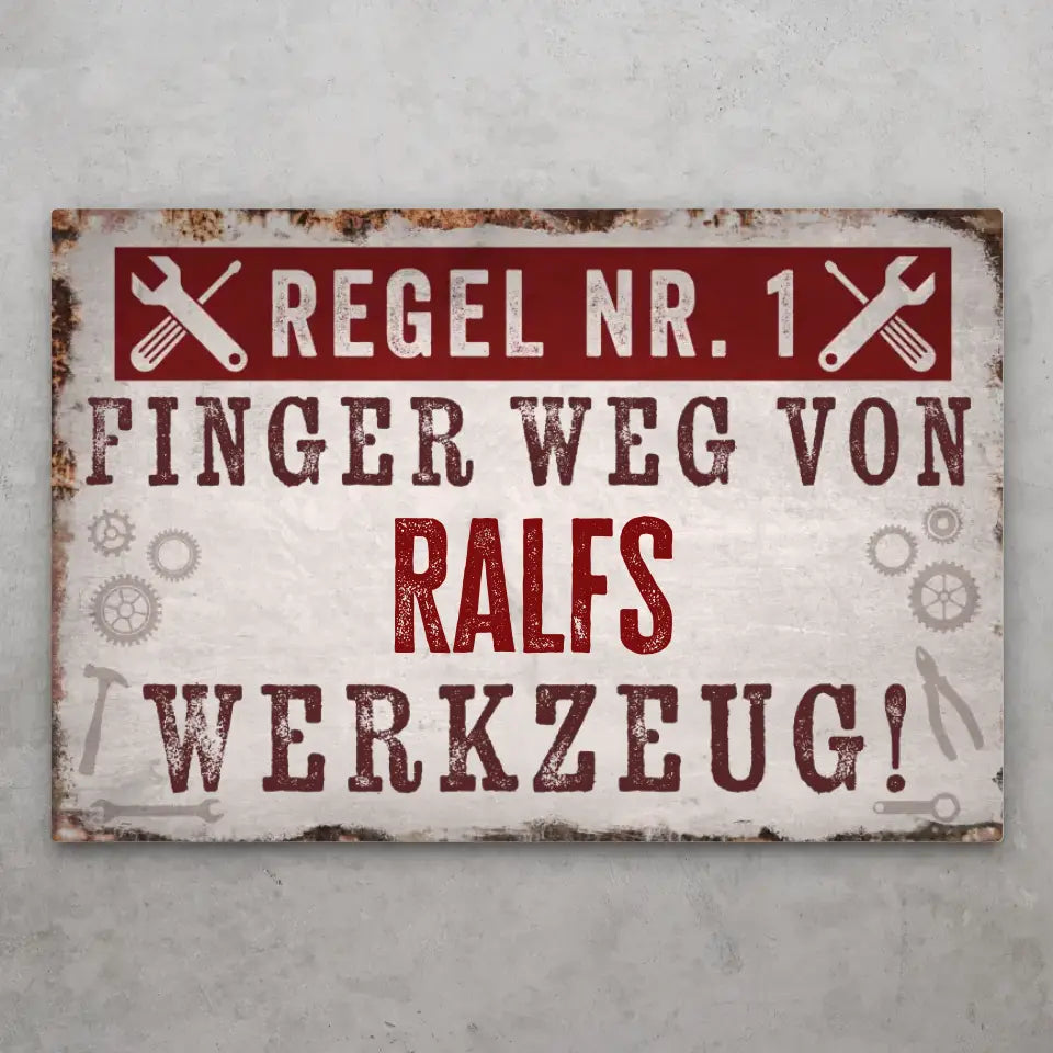 Regel nr. 1 - Gepersonaliseerd deurbordje