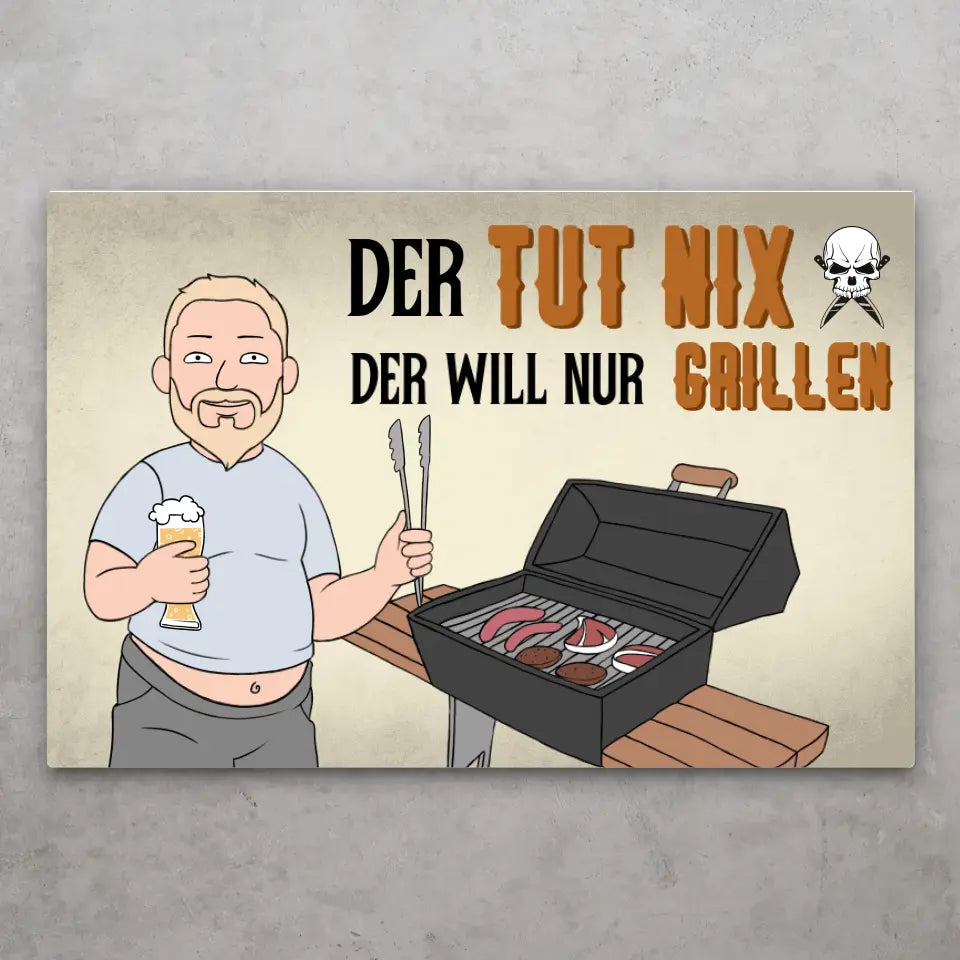 Alleen grillen - Gepersonaliseerd deurbord
