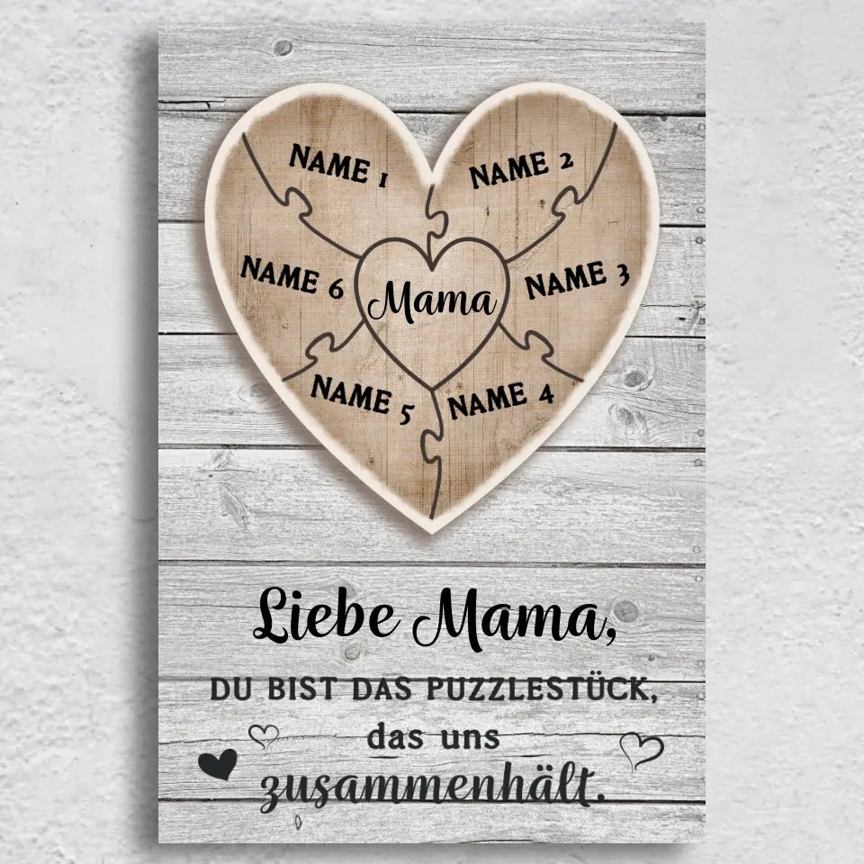 Puzzelstukje - Gepersonaliseerd canvas