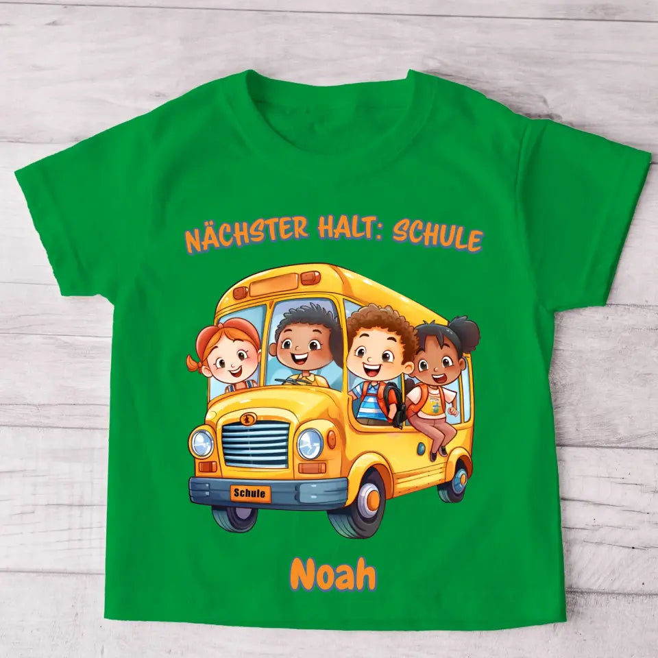 Schoolbus - Gepersonaliseerd kinder-T-shirt