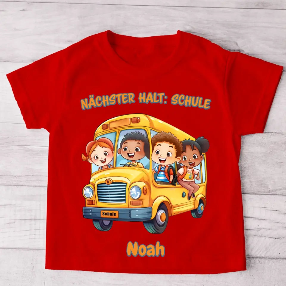Schoolbus - Gepersonaliseerd kinder-T-shirt