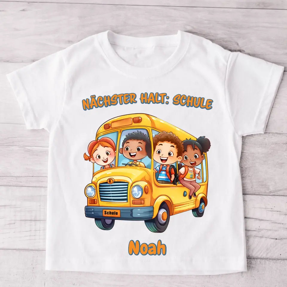 Schoolbus - Gepersonaliseerd kinder-T-shirt