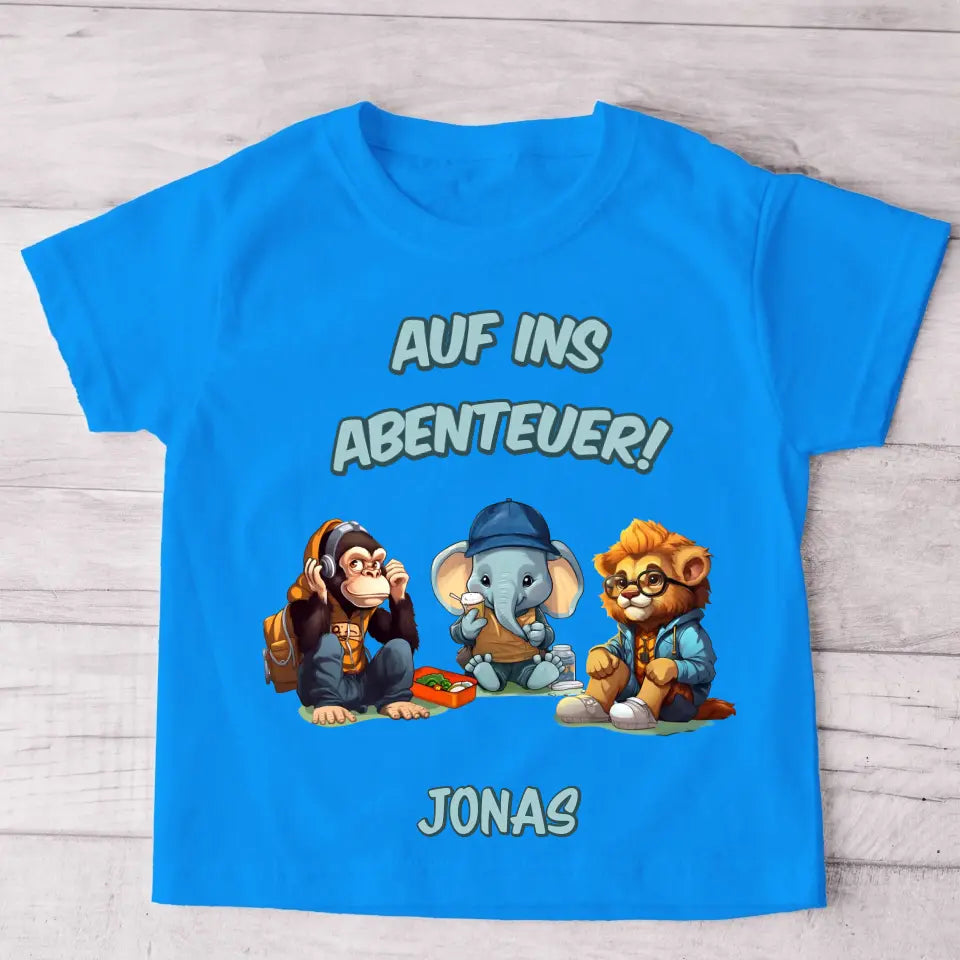 Op naar avontuur - Gepersonaliseerd kinder-T-shirt