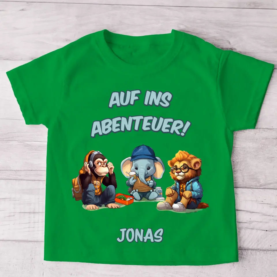 Op naar avontuur - Gepersonaliseerd kinder-T-shirt