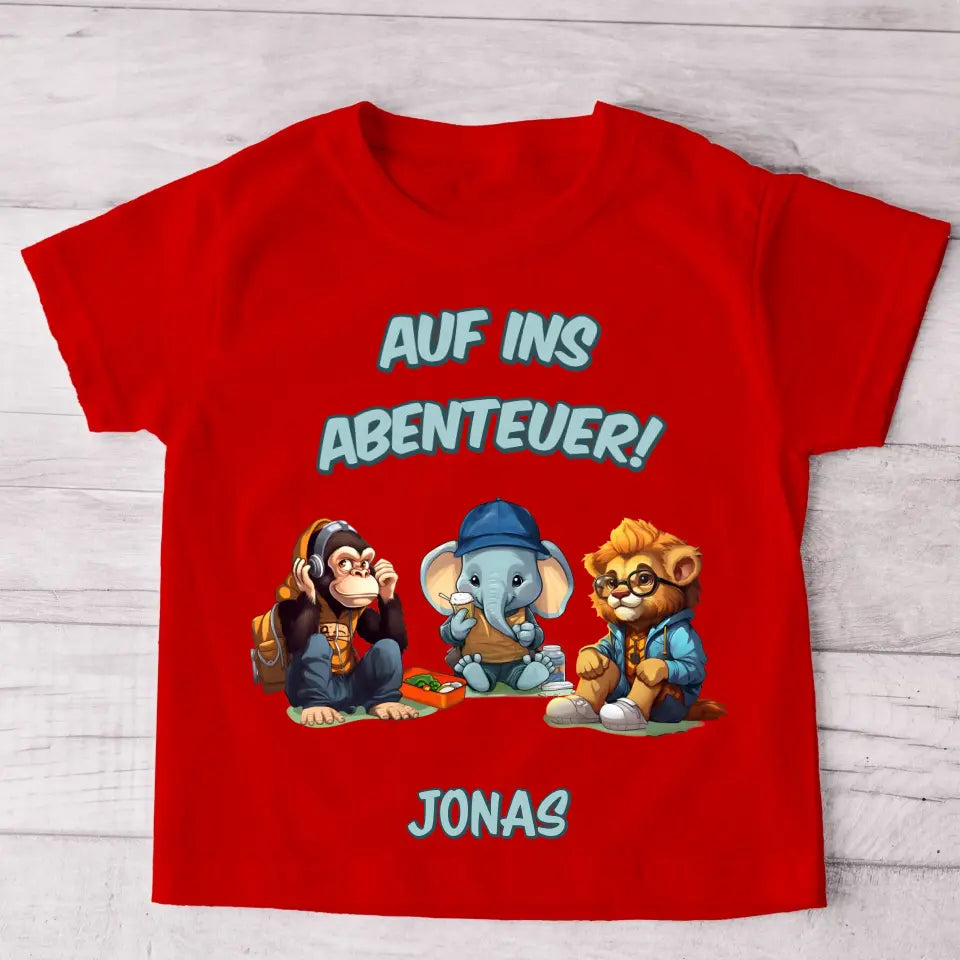 Op naar avontuur - Gepersonaliseerd kinder-T-shirt