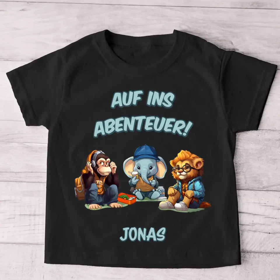 Op naar avontuur - Gepersonaliseerd kinder-T-shirt