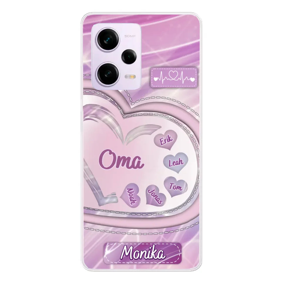 Glitterharten - gepersonaliseerde telefoonhoes
