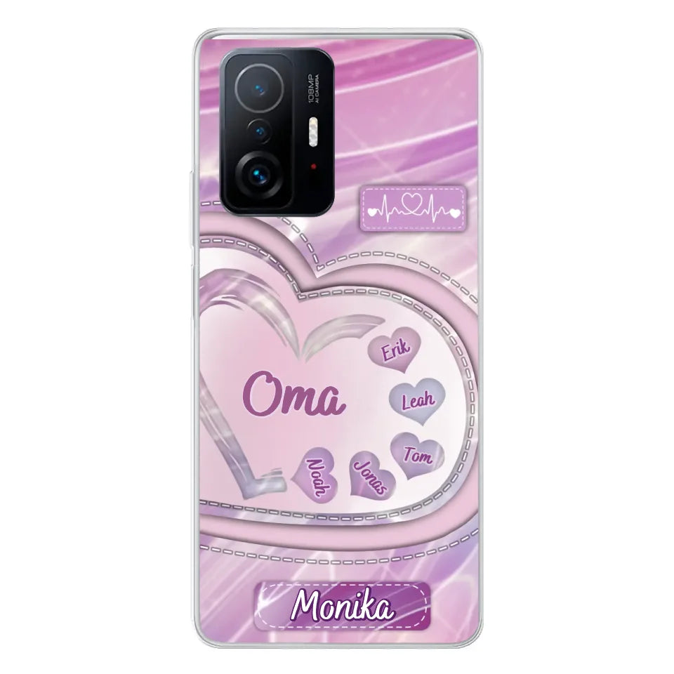 Glitterharten - gepersonaliseerde telefoonhoes