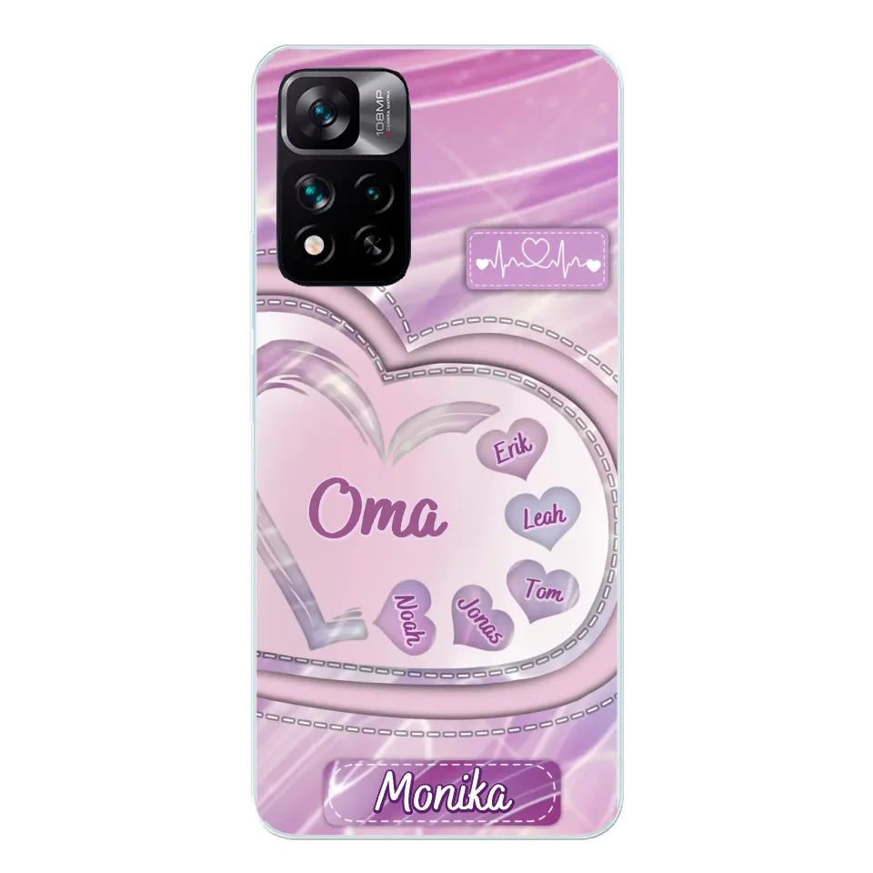 Glitterharten - gepersonaliseerde telefoonhoes