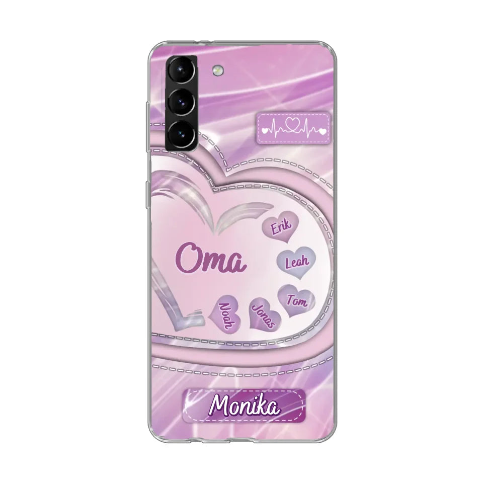 Glitterharten - gepersonaliseerde telefoonhoes