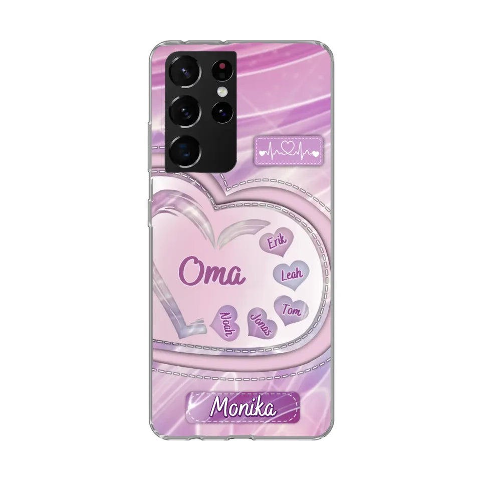 Glitterharten - gepersonaliseerde telefoonhoes