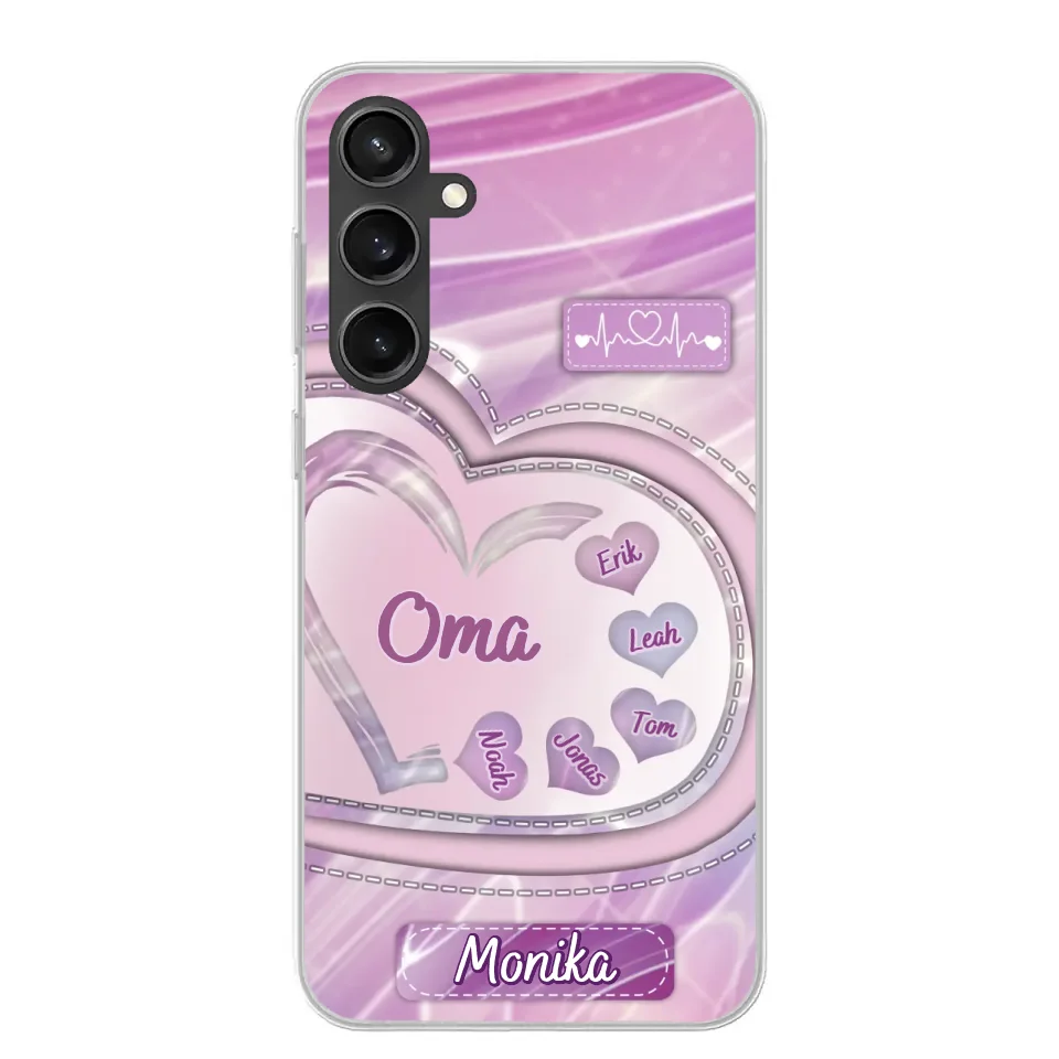 Glitterharten - gepersonaliseerde telefoonhoes