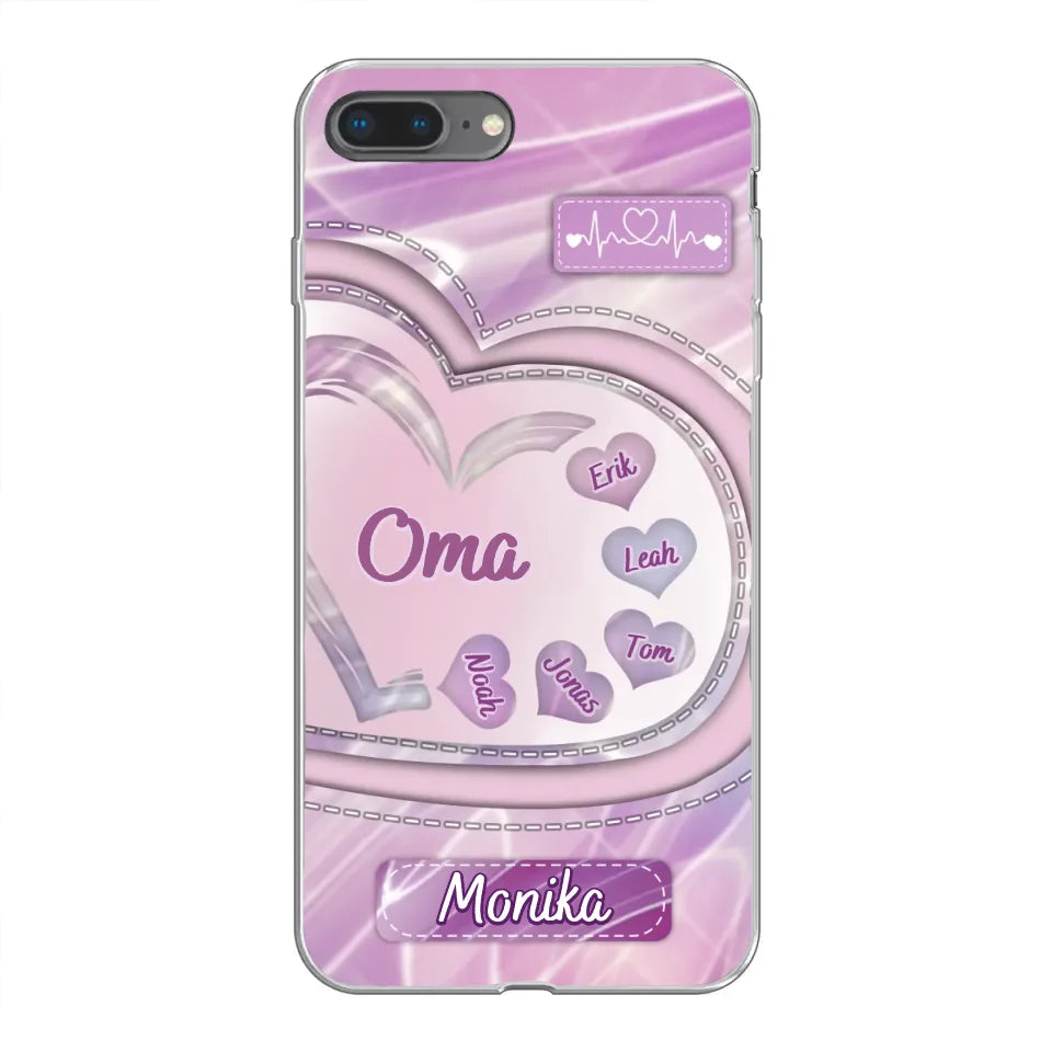 Glitterharten - gepersonaliseerde telefoonhoes
