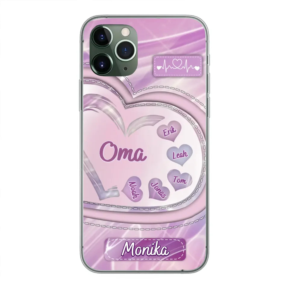 Glitterharten - gepersonaliseerde telefoonhoes