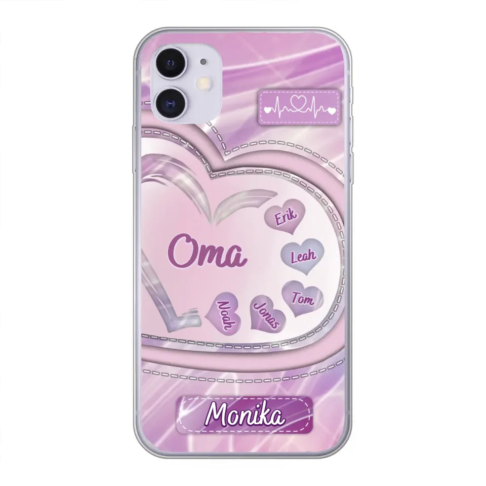 Glitterharten - gepersonaliseerde telefoonhoes