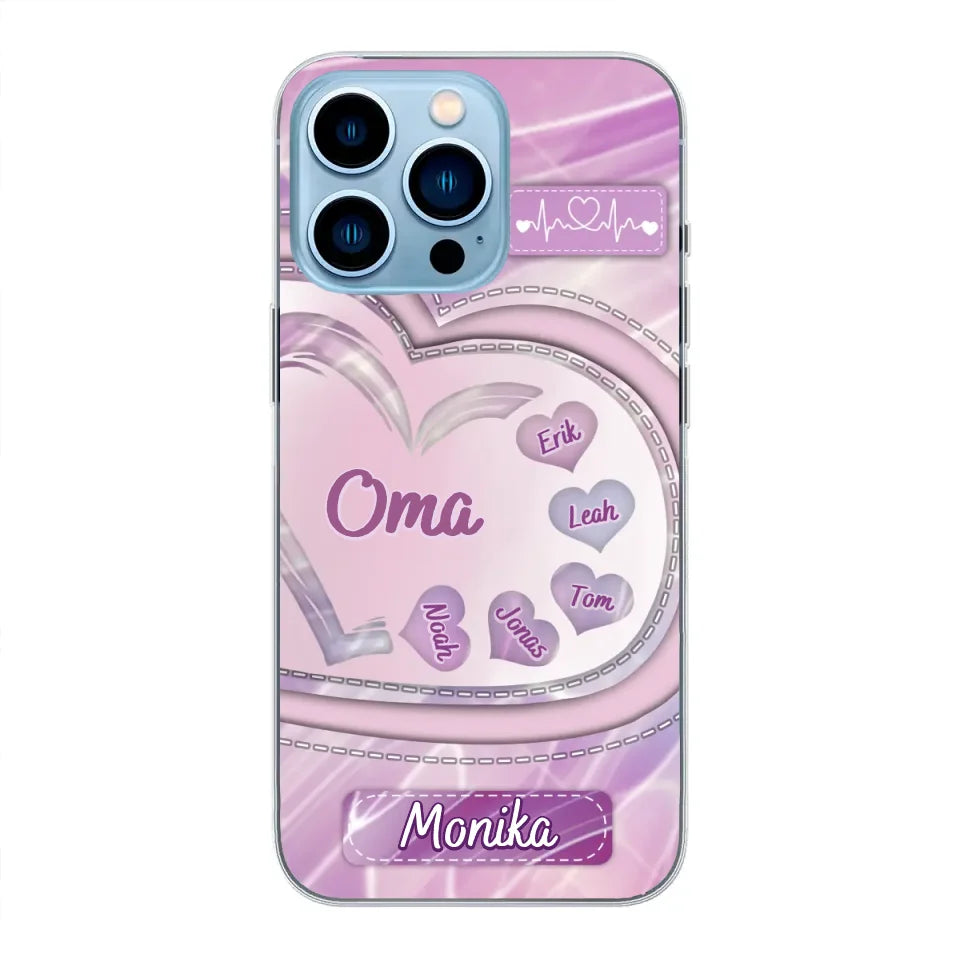 Glitterharten - gepersonaliseerde telefoonhoes