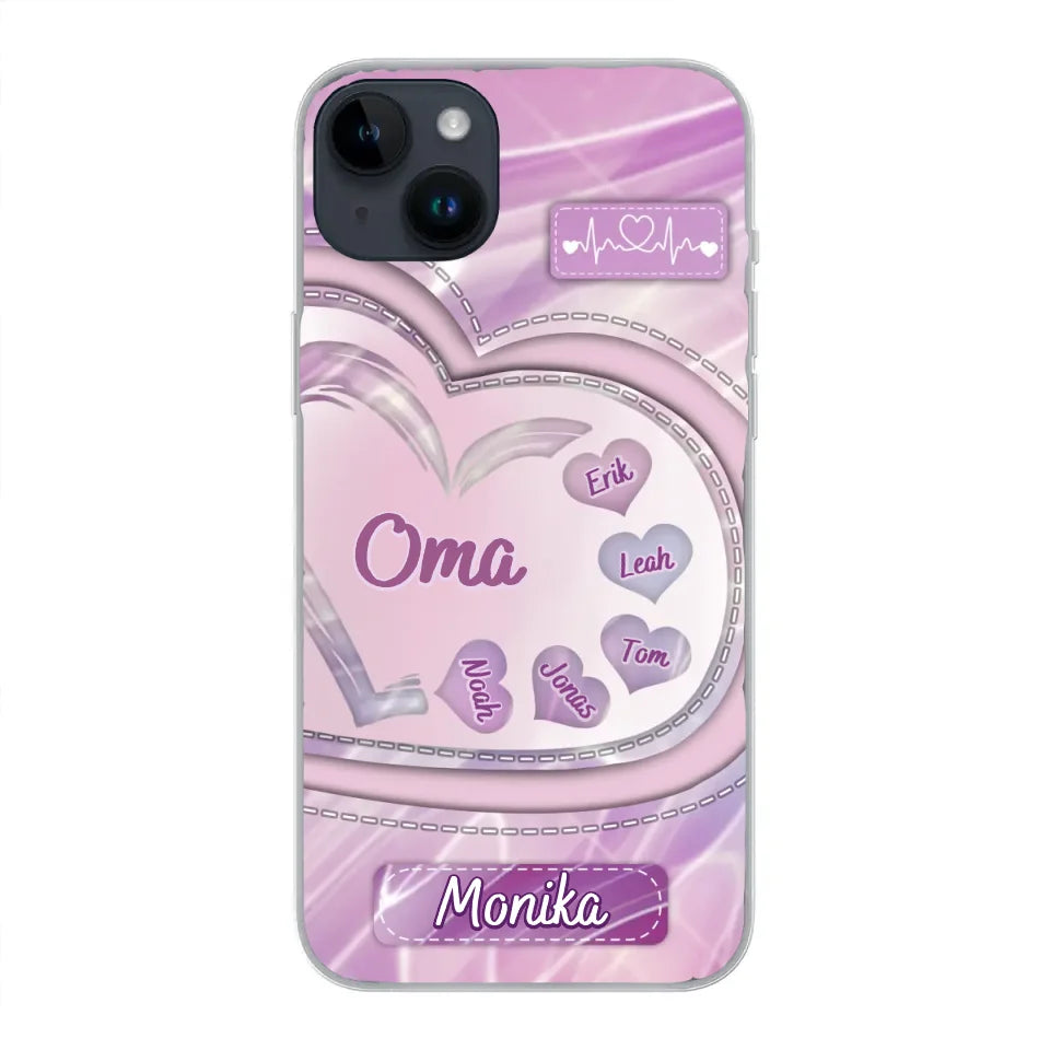 Glitterharten - gepersonaliseerde telefoonhoes