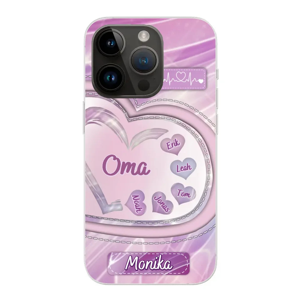Glitterharten - gepersonaliseerde telefoonhoes