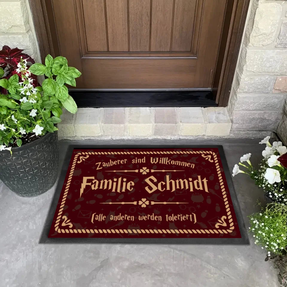 Zauberer sind willkommen - Personalisierte Fußmatte