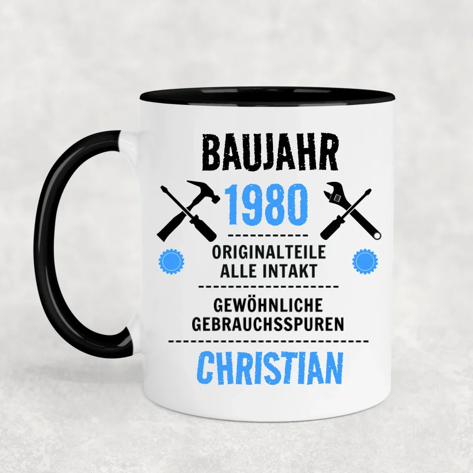 Bouwjaar met gewenste vintage - Gepersonaliseerde mok