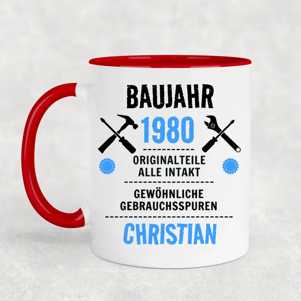 Bouwjaar met gewenste vintage - Gepersonaliseerde mok