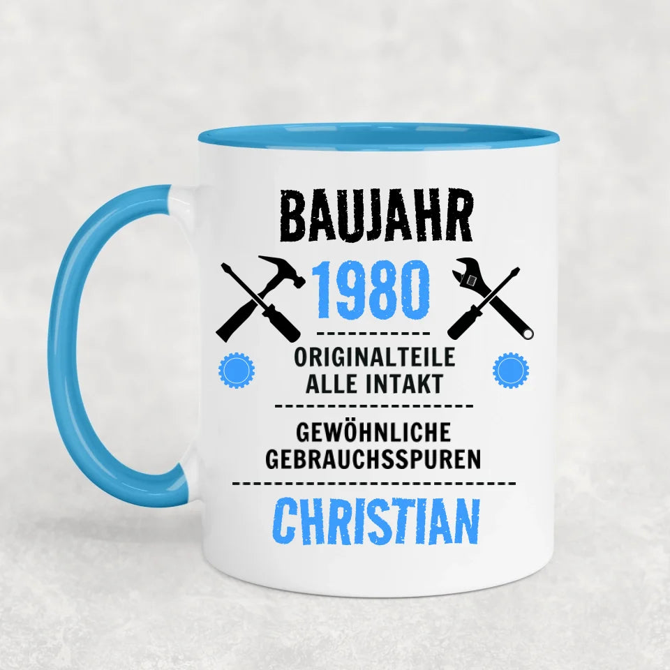 Bouwjaar met gewenste vintage - Gepersonaliseerde mok