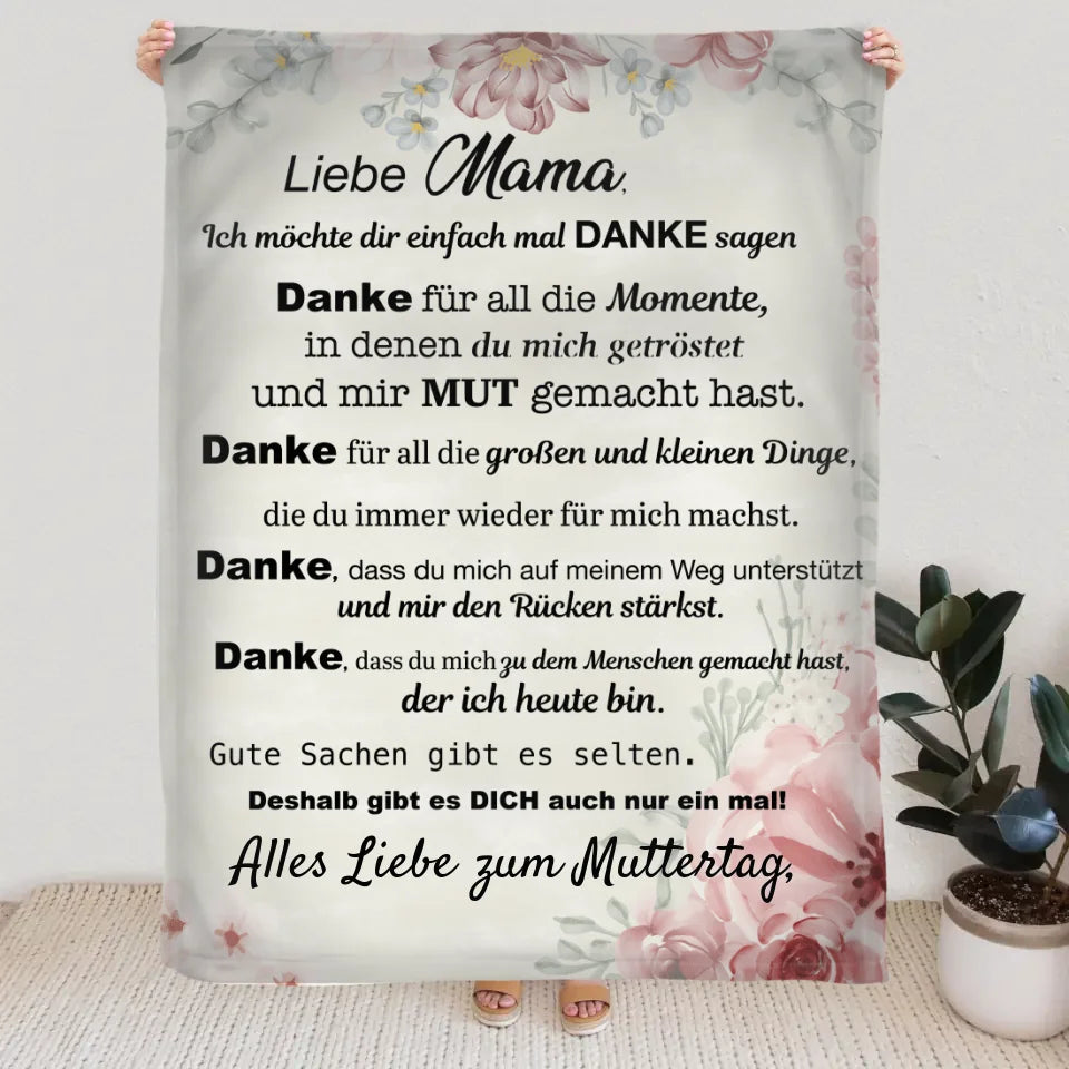 Bedankt mama - Gepersonaliseerde deken