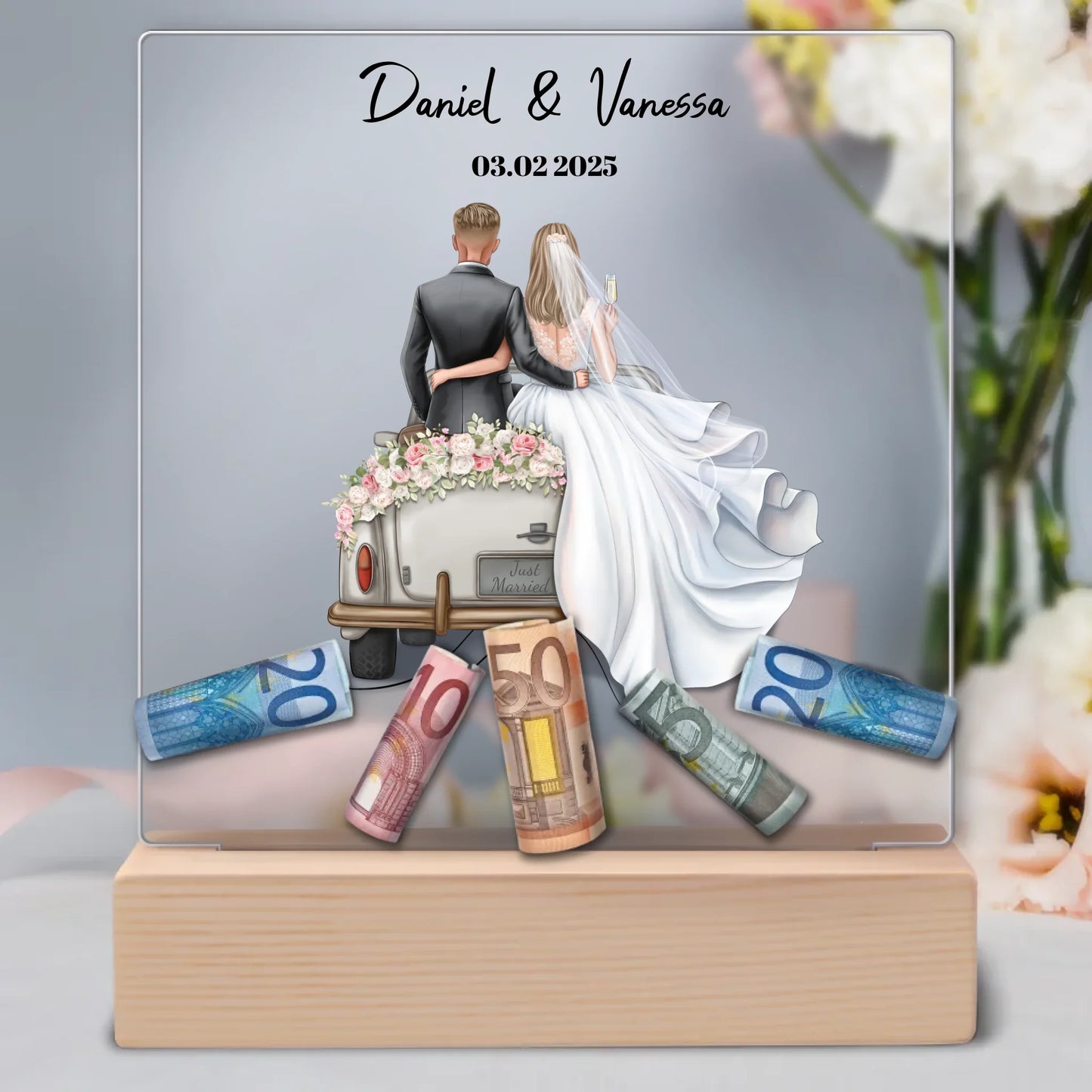 15x15cm mockup acrylic glass with wooden stand 2