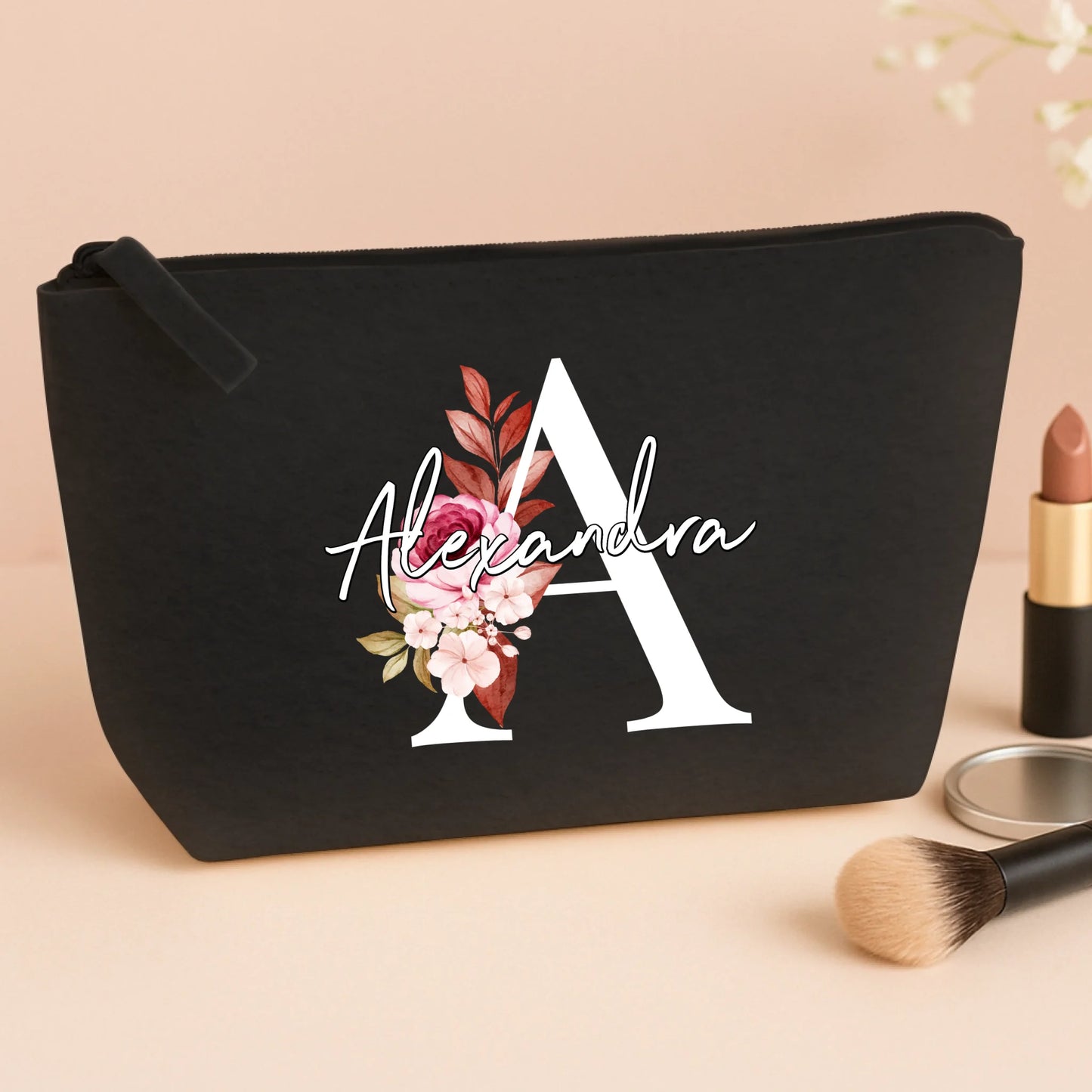 black small cosmetic bag store