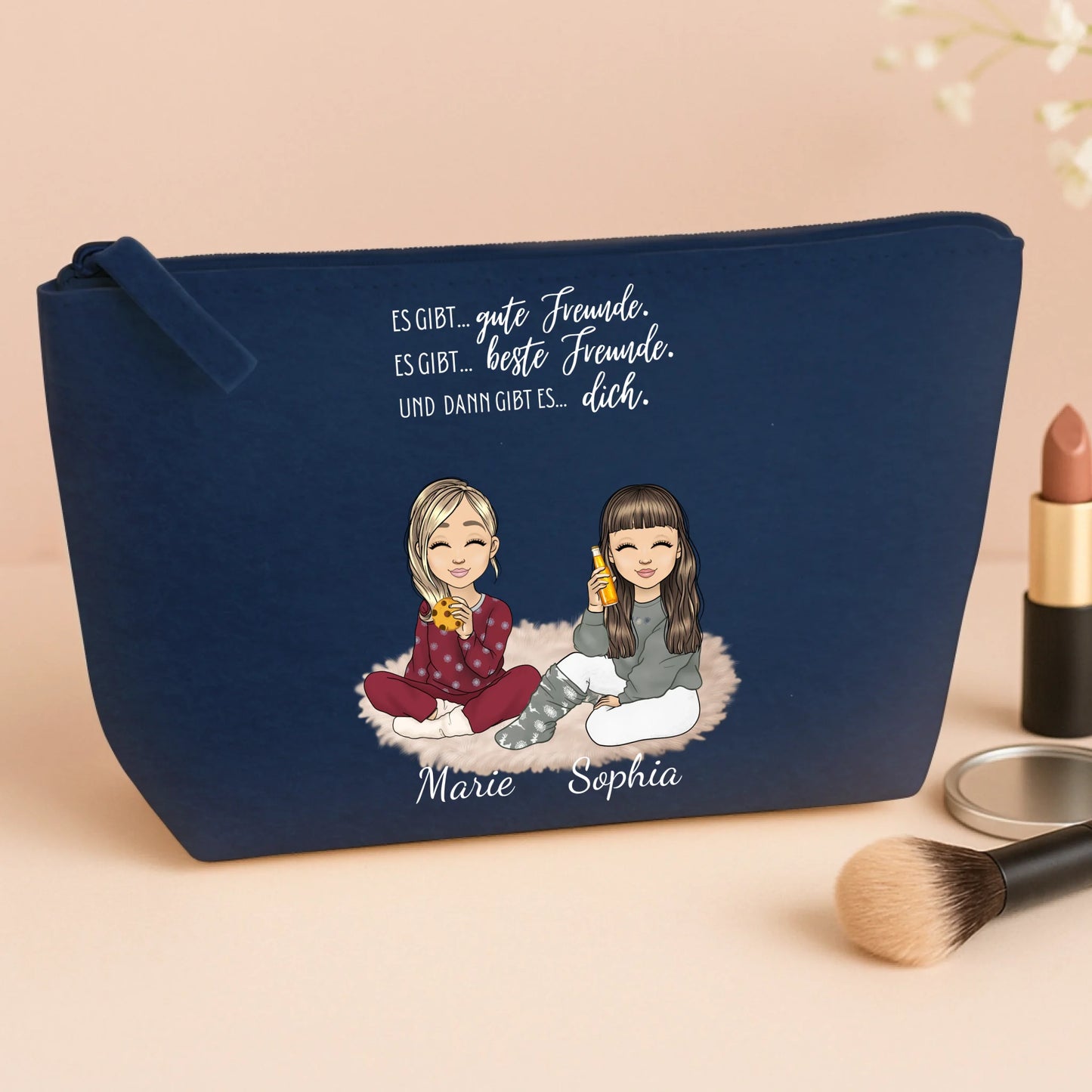 navy small cosmetic bag store