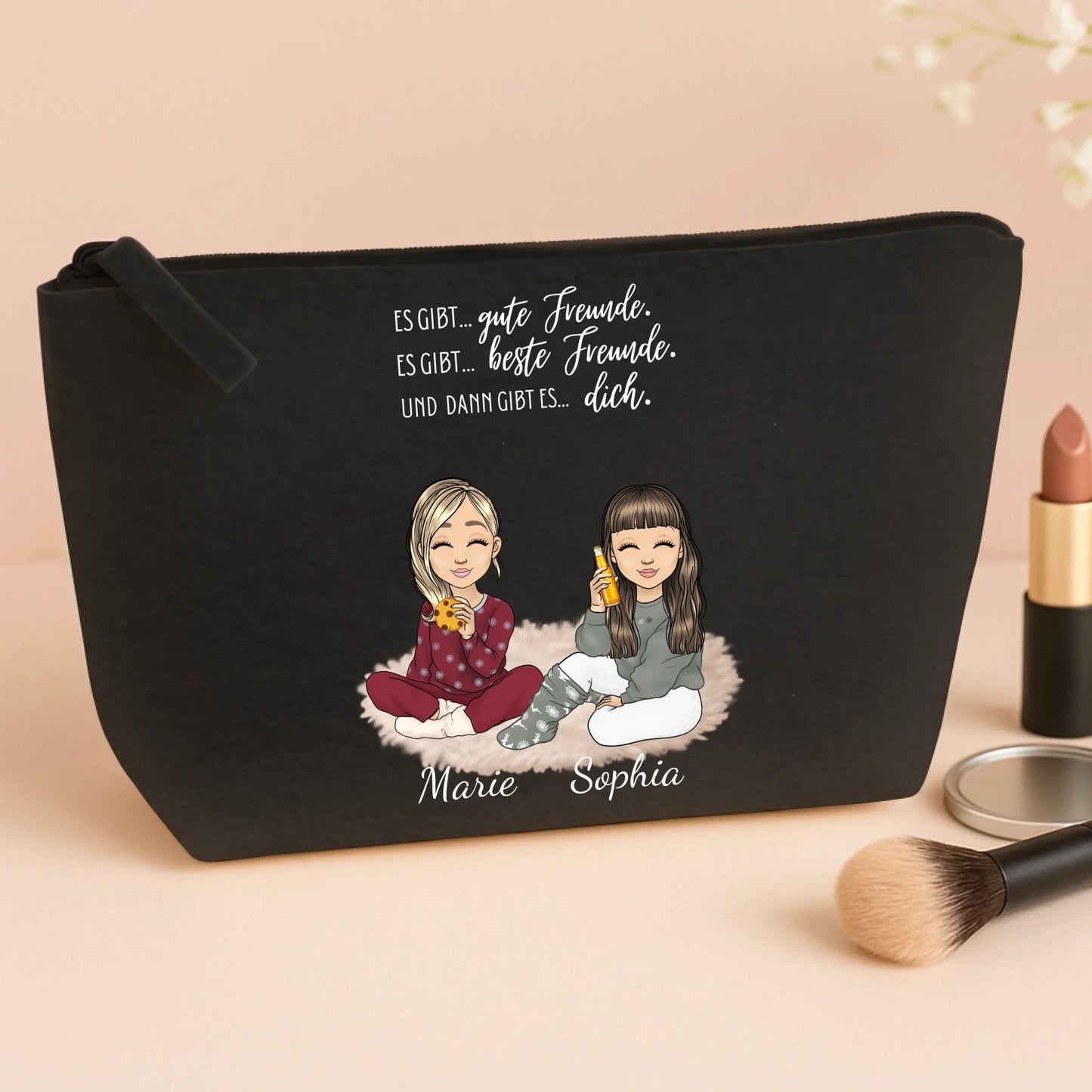 black small cosmetic bag store