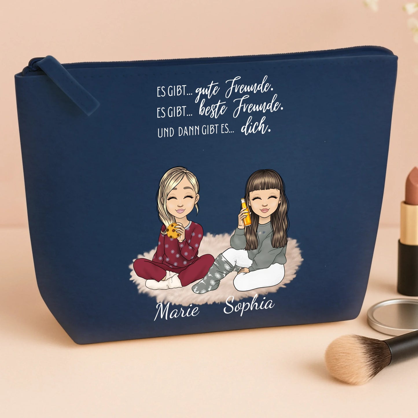navy big cosmetic bag store