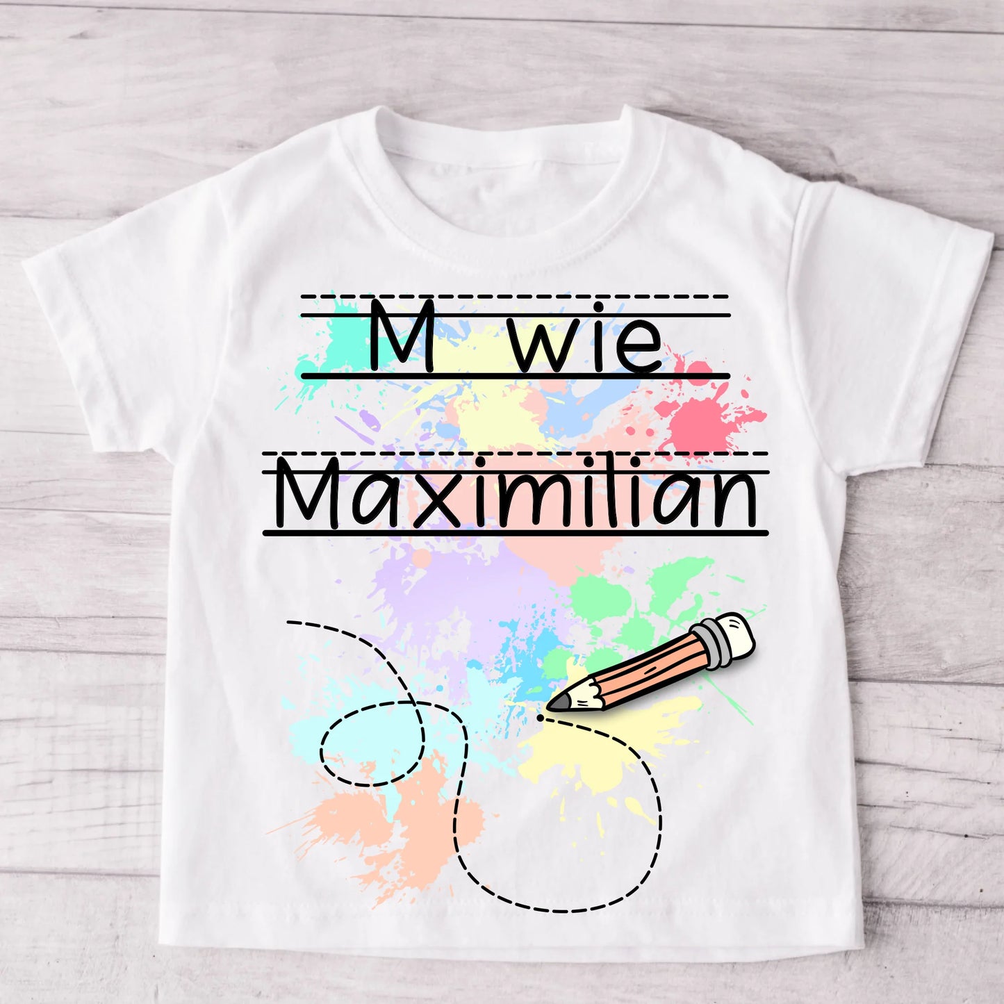 Leren schrijven - Gepersonaliseerd kinder T-shirt