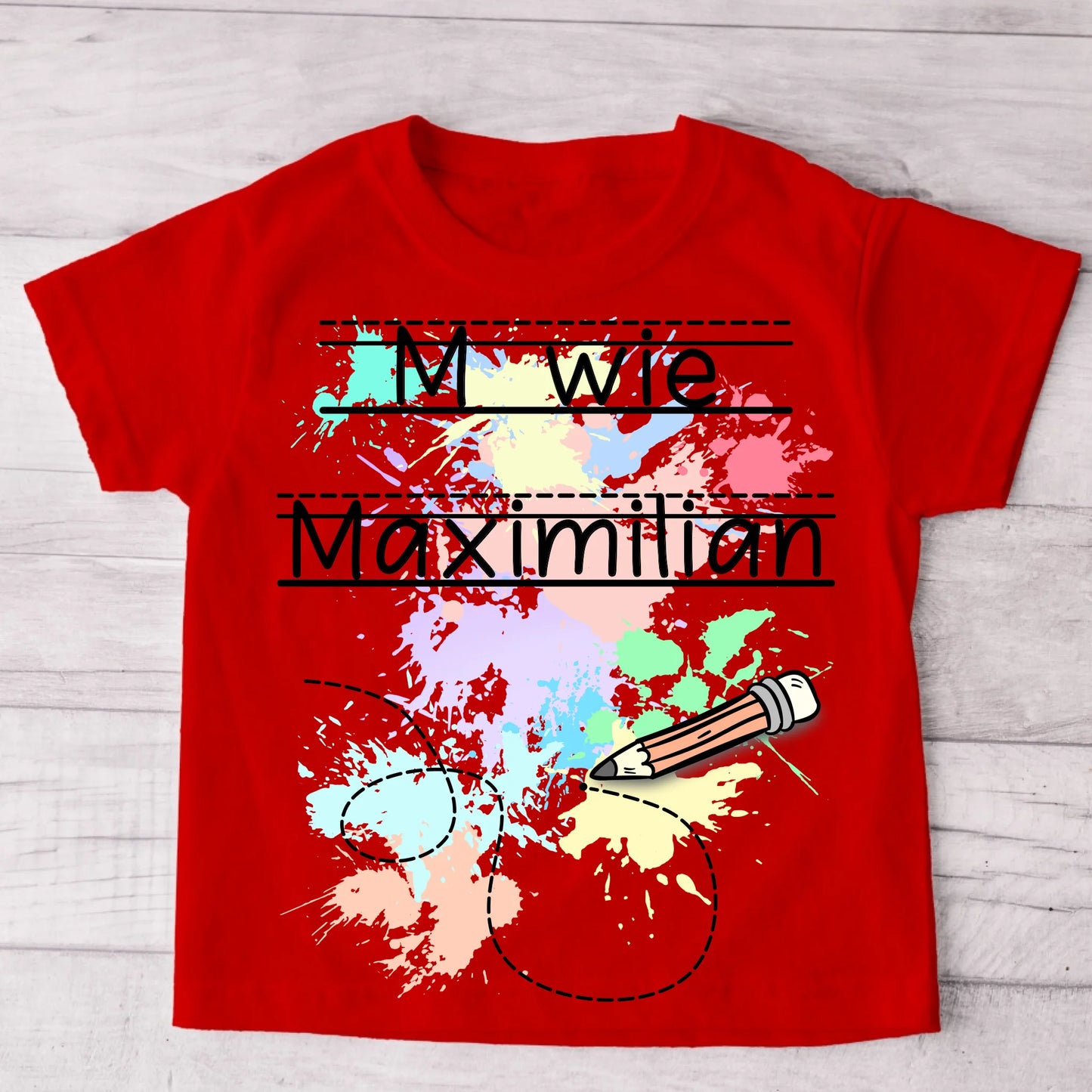 Leren schrijven - Gepersonaliseerd kinder T-shirt